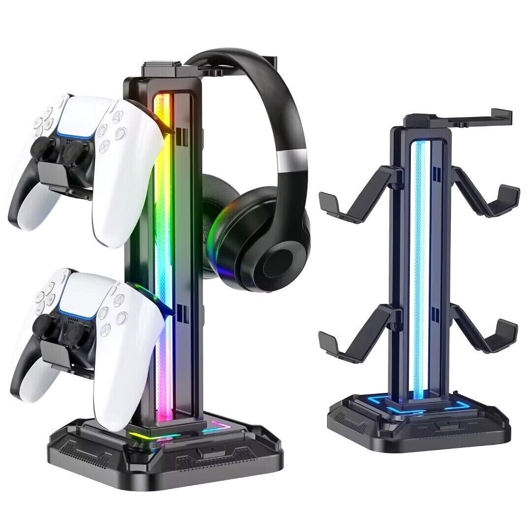 RGB Headset Stand Controller Holder Desktop Display Holder Gaming Headset Holder