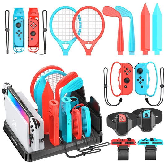 All In One for Switch Sports Game Accessories Kit for Switch, Golf Tennis & More